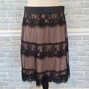Downeast Black Lace Skirt Victorian Whimseygoth Romantic Lined Medium *read